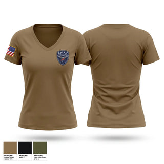 Womens Short Sleeve Vneck Shirt, Maumelle SWAT, Police, Teamtime, Team time, sublimation, custom sports apparel, team uniforms, spirit wear, spiritwear, sports uniforms, custom shirts, team store, custom team store, fundraiser sports, apparel fundraiser