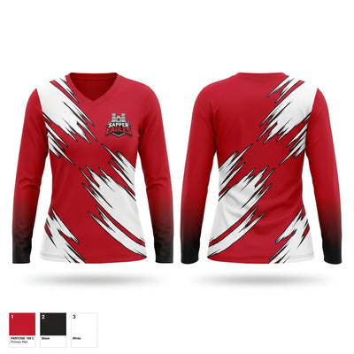 Sapper eagles Women's Long Sleeve V-neck Shirt - 1