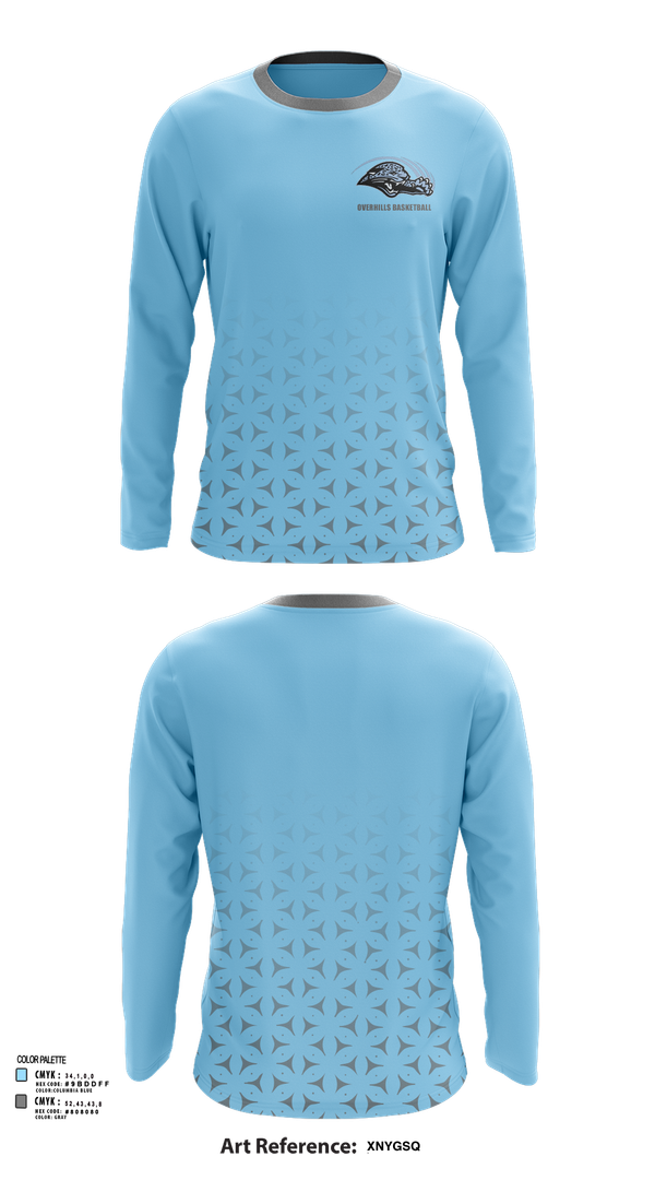 Long Sleeve Performance Shirt, Overhills High School Basketball, Men's Basketball, Teamtime, Team time, sublimation, custom sports apparel, team uniforms, spirit wear, spiritwear, sports uniforms, custom shirts, team store, custom team store, fundraiser sports, apparel fundraiser