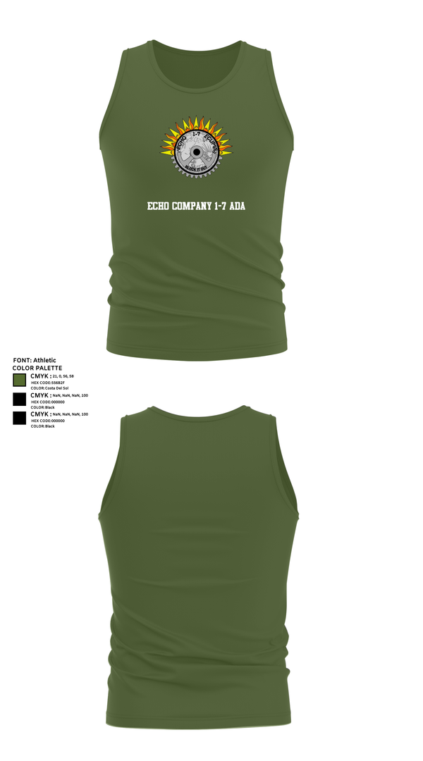 Tank Top, Echo company 1-7 ADA, , Teamtime, Team time, sublimation, custom sports apparel, team uniforms, spirit wear, spiritwear, sports uniforms, custom shirts, team store, custom team store, fundraiser sports, apparel fundraiser