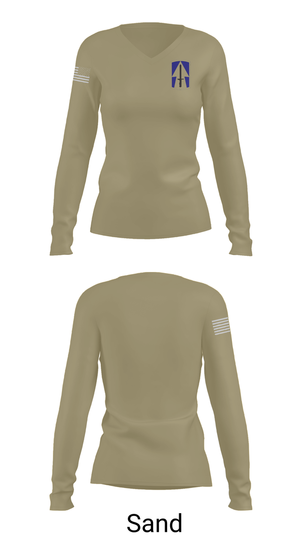Womens Long Sleeve Vneck Shirt, 76th IBCT, , Teamtime, Team time, sublimation, custom sports apparel, team uniforms, spirit wear, spiritwear, sports uniforms, custom shirts, team store, custom team store, fundraiser sports, apparel fundraiser