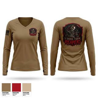 Womens Long Sleeve Vneck Shirt, Reapers, Army, Teamtime, Team time, sublimation, custom sports apparel, team uniforms, spirit wear, spiritwear, sports uniforms, custom shirts, team store, custom team store, fundraiser sports, apparel fundraiser