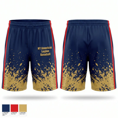 NY American Legion Baseball Athletic Shorts With Pockets - 1