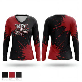Womens Long Sleeve Vneck Shirt, Bigtymers, Baseball, Teamtime, Team time, sublimation, custom sports apparel, team uniforms, spirit wear, spiritwear, sports uniforms, custom shirts, team store, custom team store, fundraiser sports, apparel fundraiser