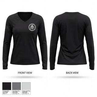 Womens Long Sleeve Vneck Shirt, Long Branch, Police, Teamtime, Team time, sublimation, custom sports apparel, team uniforms, spirit wear, spiritwear, sports uniforms, custom shirts, team store, custom team store, fundraiser sports, apparel fundraiser