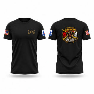 Old School Cotton Feel Shirt, C-Troop 1-299 CAV, National Guard, Teamtime, Team time, sublimation, custom sports apparel, team uniforms, spirit wear, spiritwear, sports uniforms, custom shirts, team store, custom team store, fundraiser sports, apparel fundraiser