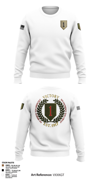 Crew Neck Sweatshirt, 1st infantry division, , Teamtime, Team time, sublimation, custom sports apparel, team uniforms, spirit wear, spiritwear, sports uniforms, custom shirts, team store, custom team store, fundraiser sports, apparel fundraiser
