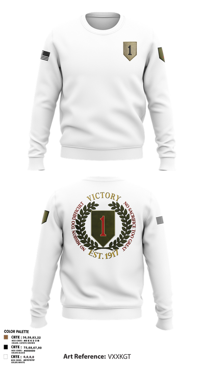 1st infantry division 88621490 Crew Neck Sweatshirt - 2