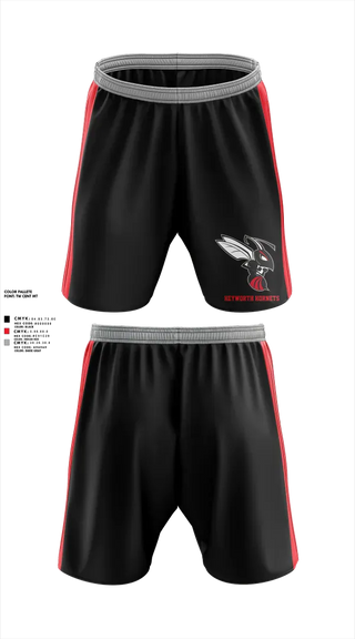 Athletic Shorts With Pockets, Heyworth Hornets, Baseball, Teamtime, Team time, sublimation, custom sports apparel, team uniforms, spirit wear, spiritwear, sports uniforms, custom shirts, team store, custom team store, fundraiser sports, apparel fundraiser