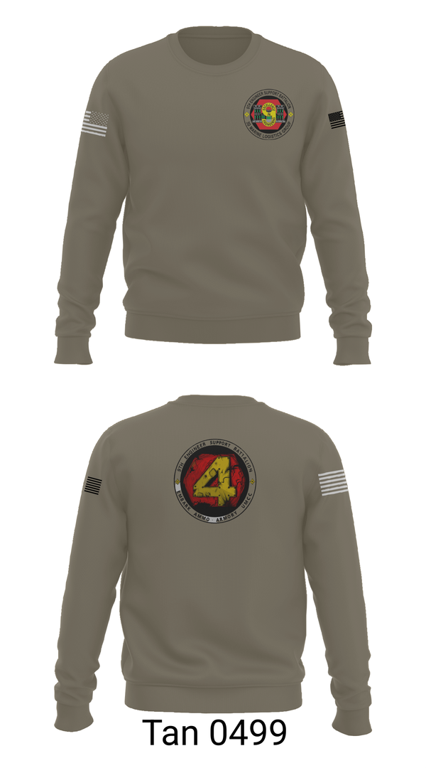 Crew Neck Sweatshirt, 9th Engineer Support Battalion, Marines, Teamtime, Team time, sublimation, custom sports apparel, team uniforms, spirit wear, spiritwear, sports uniforms, custom shirts, team store, custom team store, fundraiser sports, apparel fundraiser