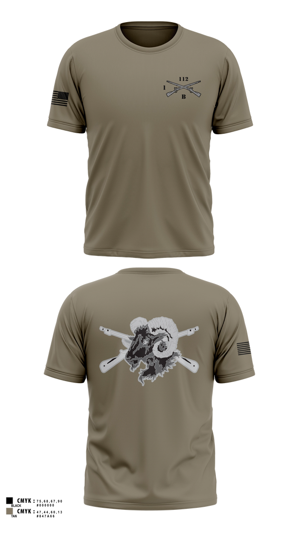 Old School Cotton Feel Shirt, Blacksheep Company, 1-112th Infantry, Army, Teamtime, Team time, sublimation, custom sports apparel, team uniforms, spirit wear, spiritwear, sports uniforms, custom shirts, team store, custom team store, fundraiser sports, apparel fundraiser