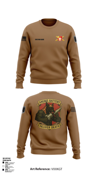 Crew Neck Sweatshirt, Anubis Battery, 3-12 FA, Army, Teamtime, Team time, sublimation, custom sports apparel, team uniforms, spirit wear, spiritwear, sports uniforms, custom shirts, team store, custom team store, fundraiser sports, apparel fundraiser