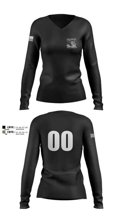 B/3-43 41325172 Women's Long Sleeve V-neck Shirt - 1