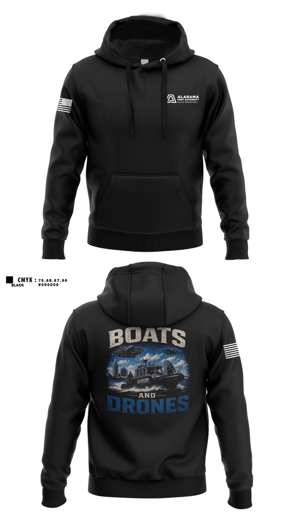 Hoodie, Alabama Port Authority Police, Police, Teamtime, Team time, sublimation, custom sports apparel, team uniforms, spirit wear, spiritwear, sports uniforms, custom shirts, team store, custom team store, fundraiser sports, apparel fundraiser