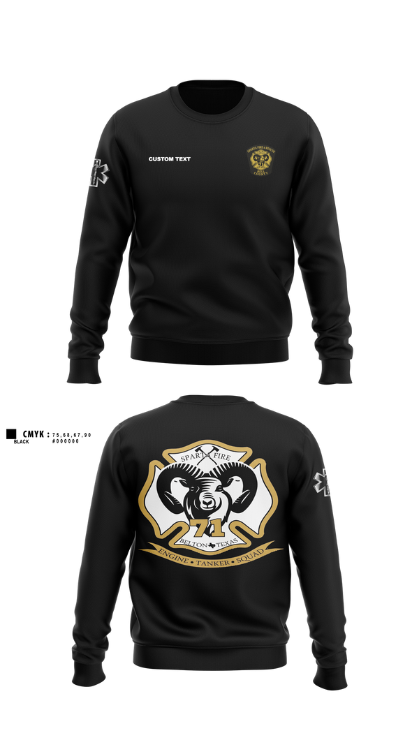 Crew Neck Sweatshirt, Sparta Fire/Rescue, Fire Department, Teamtime, Team time, sublimation, custom sports apparel, team uniforms, spirit wear, spiritwear, sports uniforms, custom shirts, team store, custom team store, fundraiser sports, apparel fundraiser