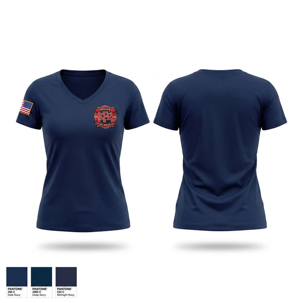 Womens Short Sleeve Vneck Shirt, Southmayd Fire Dept., Fire Department, Teamtime, Team time, sublimation, custom sports apparel, team uniforms, spirit wear, spiritwear, sports uniforms, custom shirts, team store, custom team store, fundraiser sports, apparel fundraiser