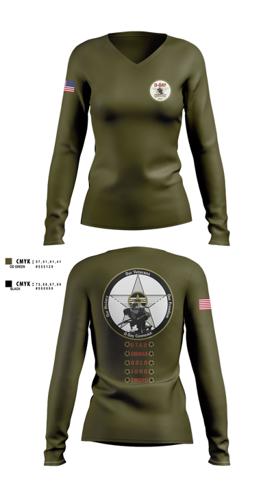 D-Day Ohio, Inc Women's Long Sleeve V-neck Shirt - 4