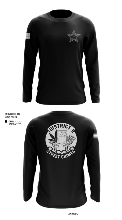 District I Street Crimes 1468514 Long Sleeve Performance Shirt 104