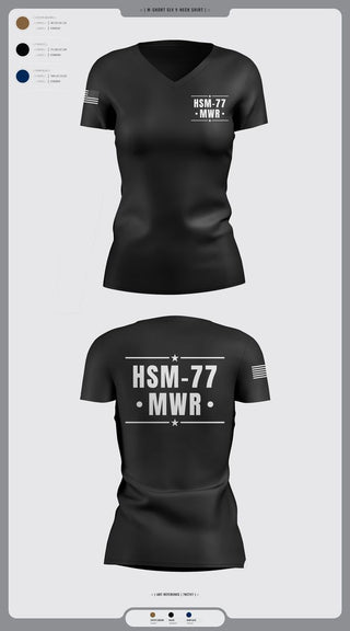 Womens Short Sleeve Vneck Shirt, HSM-77 MWR, , Teamtime, Team time, sublimation, custom sports apparel, team uniforms, spirit wear, spiritwear, sports uniforms, custom shirts, team store, custom team store, fundraiser sports, apparel fundraiser