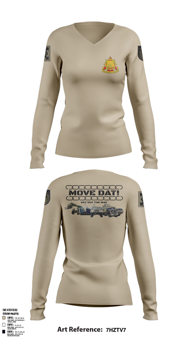 Womens Long Sleeve Vneck Shirt, 441st Seaport Operations Company, Army, Teamtime, Team time, sublimation, custom sports apparel, team uniforms, spirit wear, spiritwear, sports uniforms, custom shirts, team store, custom team store, fundraiser sports, apparel fundraiser