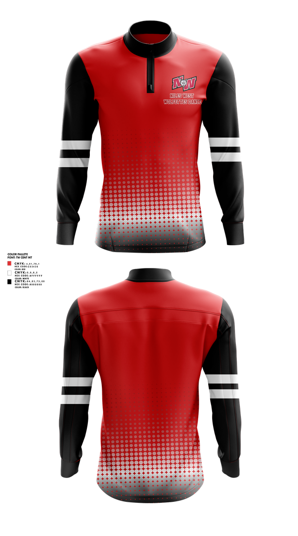 Quarter Zip Jacket, Niles West Wolfettes Dance, Spirit Store, Teamtime, Team time, sublimation, custom sports apparel, team uniforms, spirit wear, spiritwear, sports uniforms, custom shirts, team store, custom team store, fundraiser sports, apparel fundraiser