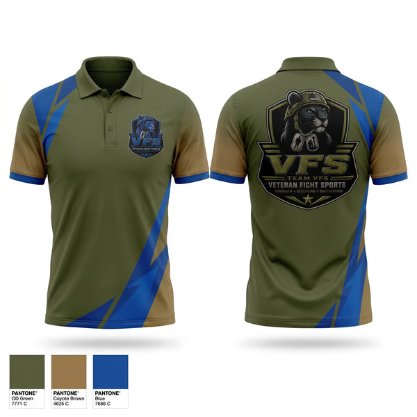 Short Sleeve Performance Polo, Veteran Fight Sports, , Teamtime, Team time, sublimation, custom sports apparel, team uniforms, spirit wear, spiritwear, sports uniforms, custom shirts, team store, custom team store, fundraiser sports, apparel fundraiser