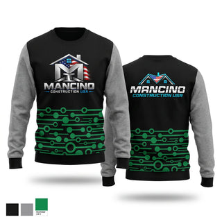 Crew Neck Sweatshirt, Mancino construction USA, , Teamtime, Team time, sublimation, custom sports apparel, team uniforms, spirit wear, spiritwear, sports uniforms, custom shirts, team store, custom team store, fundraiser sports, apparel fundraiser