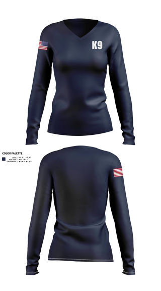 Womens Long Sleeve Vneck Shirt, K9, Police, Teamtime, Team time, sublimation, custom sports apparel, team uniforms, spirit wear, spiritwear, sports uniforms, custom shirts, team store, custom team store, fundraiser sports, apparel fundraiser