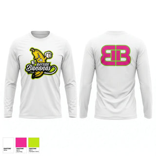 Long Sleeve Performance Shirt, Bayside Bananas, Baseball, Teamtime, Team time, sublimation, custom sports apparel, team uniforms, spirit wear, spiritwear, sports uniforms, custom shirts, team store, custom team store, fundraiser sports, apparel fundraiser