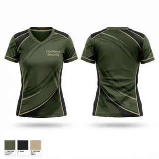 Womens Short Sleeve Vneck Shirt, Opulence Security, , Teamtime, Team time, sublimation, custom sports apparel, team uniforms, spirit wear, spiritwear, sports uniforms, custom shirts, team store, custom team store, fundraiser sports, apparel fundraiser