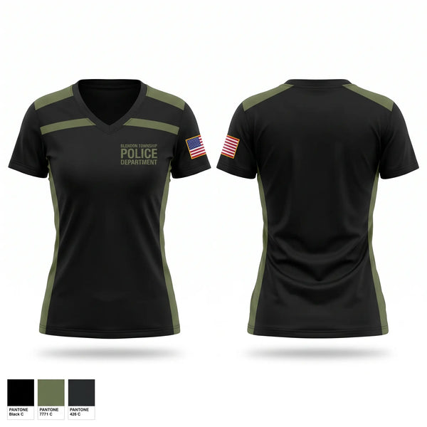 Womens Short Sleeve Vneck Shirt, Blendon Township Police Department, Police, Teamtime, Team time, sublimation, custom sports apparel, team uniforms, spirit wear, spiritwear, sports uniforms, custom shirts, team store, custom team store, fundraiser sports, apparel fundraiser