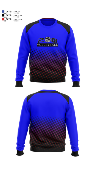 Crew Neck Sweatshirt, 208 Volleyball Club, Women's Volleyball, Teamtime, Team time, sublimation, custom sports apparel, team uniforms, spirit wear, spiritwear, sports uniforms, custom shirts, team store, custom team store, fundraiser sports, apparel fundraiser