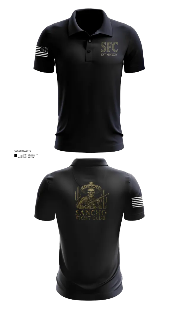Short Sleeve Performance Polo, Sancho Fight Club, , Teamtime, Team time, sublimation, custom sports apparel, team uniforms, spirit wear, spiritwear, sports uniforms, custom shirts, team store, custom team store, fundraiser sports, apparel fundraiser