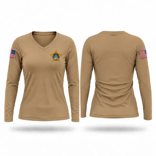 Womens Long Sleeve Vneck Shirt, Ramsey County Sheriff's Office, Police, Teamtime, Team time, sublimation, custom sports apparel, team uniforms, spirit wear, spiritwear, sports uniforms, custom shirts, team store, custom team store, fundraiser sports, apparel fundraiser