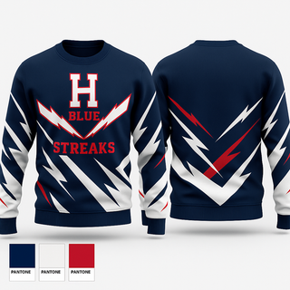 Crew Neck Sweatshirt, BlueStreaks, Track & Field, Teamtime, Team time, sublimation, custom sports apparel, team uniforms, spirit wear, spiritwear, sports uniforms, custom shirts, team store, custom team store, fundraiser sports, apparel fundraiser