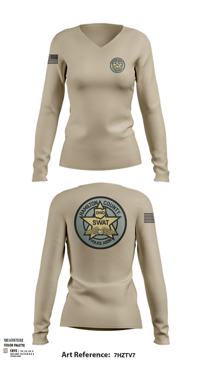 HCPA Swat 1437477 Women's Long Sleeve V-neck Shirt - 103