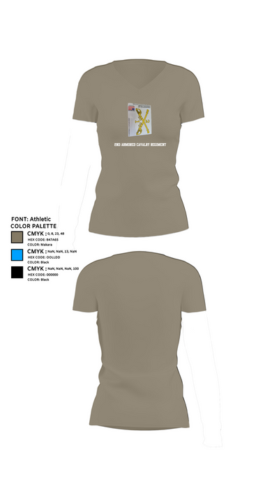 2nd Armored Cavalry Regiment 7857007 Women's Short Sleeve V-neck Shirt - 64