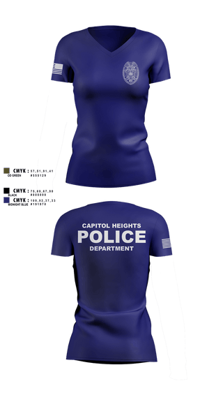 Womens Short Sleeve Vneck Shirt, Capitol Heights Police Dept., Police, Teamtime, Team time, sublimation, custom sports apparel, team uniforms, spirit wear, spiritwear, sports uniforms, custom shirts, team store, custom team store, fundraiser sports, apparel fundraiser