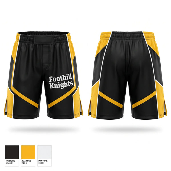 Fight Shorts, Foothill Knights, Wrestling, Teamtime, Team time, sublimation, custom sports apparel, team uniforms, spirit wear, spiritwear, sports uniforms, custom shirts, team store, custom team store, fundraiser sports, apparel fundraiser