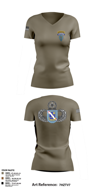 1-143rd airborne infantry regiment 54529572 Women's Short Sleeve V-neck Shirt - 101