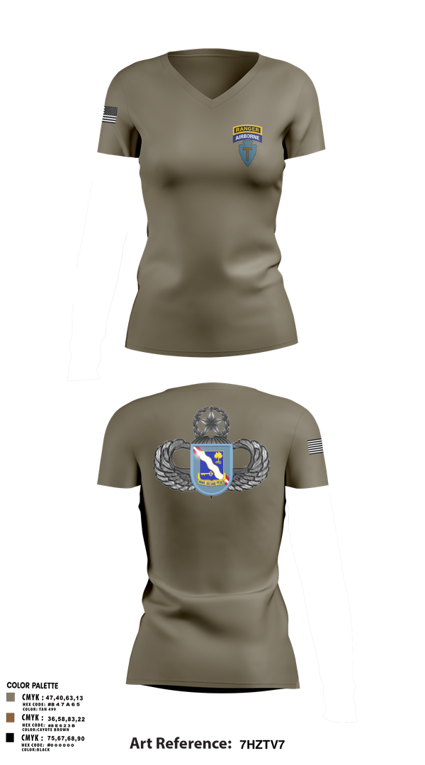 Womens Short Sleeve Vneck Shirt, 1-143rd airborne infantry regiment, , Teamtime, Team time, sublimation, custom sports apparel, team uniforms, spirit wear, spiritwear, sports uniforms, custom shirts, team store, custom team store, fundraiser sports, apparel fundraiser