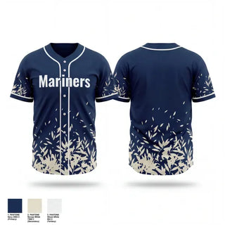 Full Button Baseball Jersey, Mariners, Baseball, Teamtime, Team time, sublimation, custom sports apparel, team uniforms, spirit wear, spiritwear, sports uniforms, custom shirts, team store, custom team store, fundraiser sports, apparel fundraiser