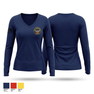 Womens Long Sleeve Vneck Shirt, Atlanta Police Department, Police, Teamtime, Team time, sublimation, custom sports apparel, team uniforms, spirit wear, spiritwear, sports uniforms, custom shirts, team store, custom team store, fundraiser sports, apparel fundraiser