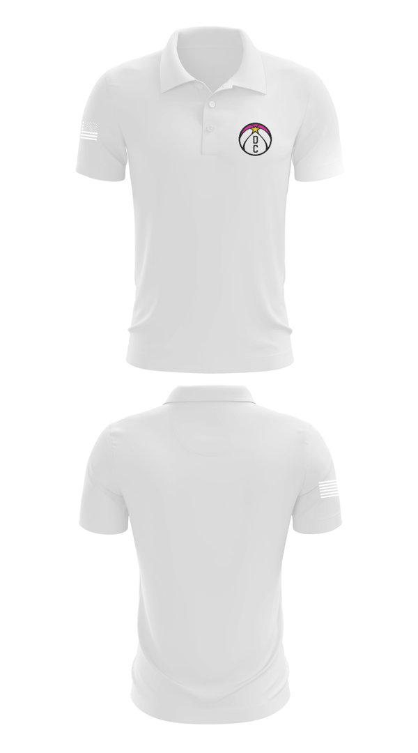 Short Sleeve Performance Polo, DC Hoops, Women's Basketball, Teamtime, Team time, sublimation, custom sports apparel, team uniforms, spirit wear, spiritwear, sports uniforms, custom shirts, team store, custom team store, fundraiser sports, apparel fundraiser