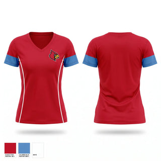 Womens Short Sleeve Vneck Shirt, Martin County Cardinals, , Teamtime, Team time, sublimation, custom sports apparel, team uniforms, spirit wear, spiritwear, sports uniforms, custom shirts, team store, custom team store, fundraiser sports, apparel fundraiser