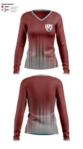 Sheridan High School Bowling 77563042 Women's Long Sleeve V-neck Shirt - 1