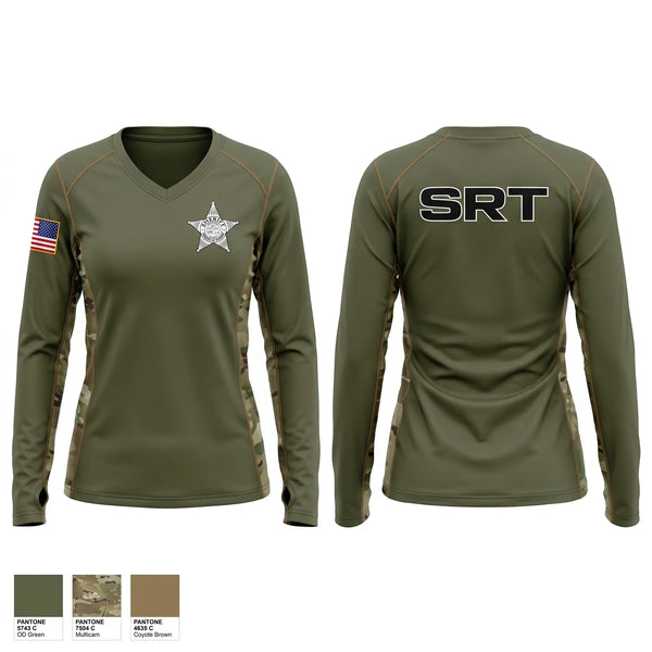 Womens Long Sleeve Vneck Shirt, Coshocton SRT, Police, Teamtime, Team time, sublimation, custom sports apparel, team uniforms, spirit wear, spiritwear, sports uniforms, custom shirts, team store, custom team store, fundraiser sports, apparel fundraiser