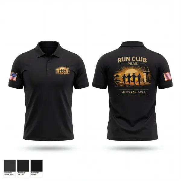 Short Sleeve Performance Polo, RUN CLUB, Air Force, Teamtime, Team time, sublimation, custom sports apparel, team uniforms, spirit wear, spiritwear, sports uniforms, custom shirts, team store, custom team store, fundraiser sports, apparel fundraiser