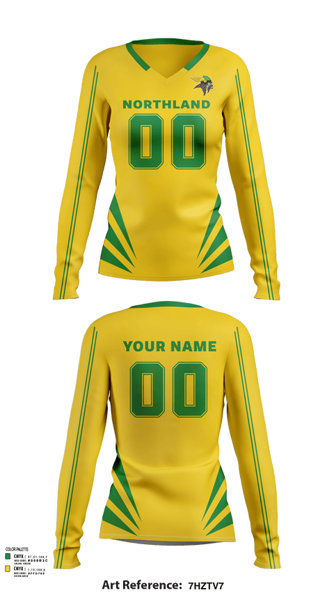 Women's Long Sleeve Vneck Shirt, Northland High School Volleyball, Women's Volleyball, Teamtime, Team time, sublimation, custom sports apparel, team uniforms, spirit wear, spiritwear, sports uniforms, custom shirts, team store, custom team store, fundraiser sports, apparel fundraiser