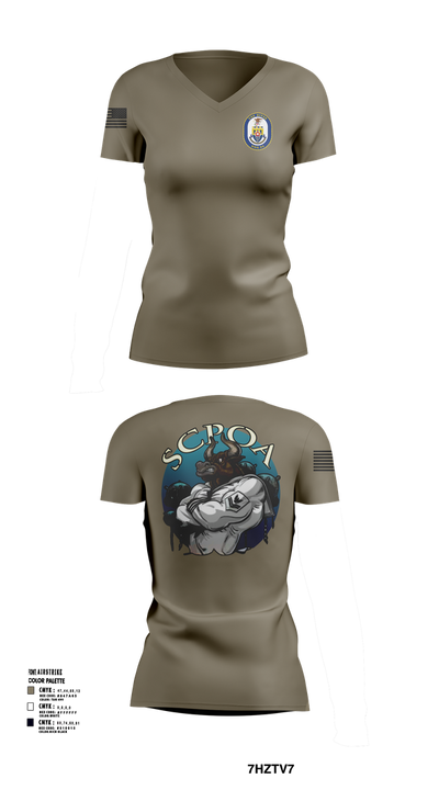 Scpoa 2939861 Women's Short Sleeve V-neck Shirt - 105